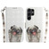 3D Colored Horizontal Flip Leather Phone Case for Samsung Galaxy S24 Ultra 5G - Pug