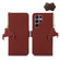 Genuine Leather Magnetic RFID Leather Phone Case for Samsung Galaxy S24 Ultra 5G - Coffee