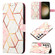 PT003 Marble Pattern Flip Leather Phone Case for Samsung Galaxy S24 Ultra 5G - Pink White