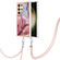 Electroplating Marble Dual-side IMD Phone Case with Lanyard for Samsung Galaxy S24 Ultra 5G - Rose Red 014