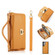 Crossbody Multi-functional Zipper Wallet Litchi Leather Phone Case for Samsung Galaxy S24 Ultra 5G - Orange