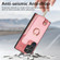 Cross Leather Ring Vertical Zipper Wallet Back Phone Case for Samsung Galaxy S24 Ultra 5G - Pink