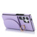 YM007 Ring Holder Card Bag Skin Feel Phone Case for Samsung Galaxy S24 Ultra 5G - Purple