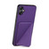 Denior Imitation Calf Leather Back Phone Case with Holder for Samsung Galaxy S24 Ultra 5G - Purple