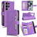 Litchi Texture Zipper Leather Phone Case for Samsung Galaxy S24 Ultra 5G - Purple