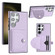 Shockproof Leather Phone Case with Card Holder for Samsung Galaxy S24 Ultra 5G - Purple