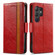 CaseNeo Splicing Dual Magnetic Buckle Leather Phone Case for Samsung Galaxy S24 Ultra 5G - Red