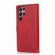 Wristband Card Slot Leather Phone Case for Samsung Galaxy S24 Ultra 5G - Red