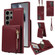 Crossbody Lanyard Zipper Wallet Leather Phone Case for Samsung Galaxy S24 Ultra 5G - Wine Red