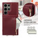 Crossbody Lanyard Zipper Wallet Leather Phone Case for Samsung Galaxy S24 Ultra 5G - Wine Red