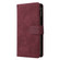 Multifunctional Frosted Zipper Wallet Leather Phone Case for Samsung Galaxy S24 Ultra 5G - Wine Red
