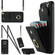 Rhombic Texture Card Bag Phone Case with Long Lanyard for Samsung Galaxy S24+ 5G - Black