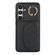 YM007 Ring Holder Card Bag Skin Feel Phone Case for Samsung Galaxy S24+ 5G - Black