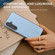 ABEEL Genuine Leather Elegant Black Edge Phone Case for Samsung Galaxy S24+ 5G - Sky Blue