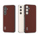 ABEEL Genuine Leather Silky Soft Black Edge Phone Case for Samsung Galaxy S24+ 5G - Coffee