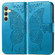 Butterfly Love Flower Embossed Leather Phone Case for Samsung Galaxy S24+ 5G - Blue