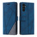 Skin Feel Splicing Horizontal Flip Leather Phone Case for Samsung Galaxy S24+ 5G - Blue