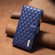 Diamond Lattice Zipper Wallet Leather Flip Phone Case for Samsung Galaxy S24+ 5G - Blue