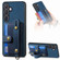 Retro Cross Wristband Wallet Leather Back Phone Case for Samsung Galaxy S24+ 5G - Blue