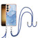 Electroplating Marble Dual-side IMD Phone Case with Lanyard for Samsung Galaxy S24+ 5G - Blue 018