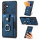 Retro Skin-feel Ring Card Wallet Phone Case for Samsung Galaxy S24+ 5G - Blue