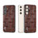 ABEEL Genuine Leather Mahjong Texture Series Phone Case for Samsung Galaxy S24+ 5G - Brown