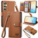 Love Zipper Lanyard Leather Phone Case for Samsung Galaxy S24+ 5G - Brown