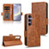 Symmetrical Triangle Leather Phone Case for Samsung Galaxy S24+ 5G - Brown