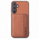 Carbon Fiber Magnetic Card Wallet RFID Blocking Phone Case for Samsung Galaxy S24+ 5G - Brown