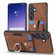 Retro Skin-feel Ring Card Wallet Phone Case for Samsung Galaxy S24+ 5G - Brown