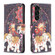 Colored Drawing Pattern Leather Phone Case for Samsung Galaxy S24+ 5G - Flowers Elephant