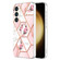 Splicing Marble Flower IMD TPU Phone Case for Samsung Galaxy S24+ 5G - Pink Flower