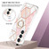 Splicing Marble Flower IMD TPU Phone Case Ring Holder for Samsung Galaxy S24+ 5G - Pink White