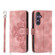 Skin-feel Flowers Embossed Wallet Leather Phone Case for Samsung Galaxy S24+ 5G - Pink