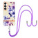 Flowers and Plants Series IMD TPU Phone Case with Lanyard for Samsung Galaxy S24+ 5G - Purple Begonia