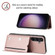 Skin Feel PU + TPU + PC Card Slots Phone Case for Samsung Galaxy S24+ 5G - Rose Gold