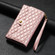 Zipper Multi-Card Wallet Rhombic Leather Phone Case for Samsung Galaxy S24+ 5G - Rose Gold