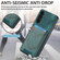 Denim Texture Leather Skin Phone Case with Card Slot for Samsung Galaxy S24+ 5G - Green