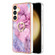 Electroplating Marble Dual-side IMD Phone Case with Ring for Samsung Galaxy S24+ 5G - Pink 013
