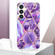 Electroplating Splicing Marble TPU Phone Case for Samsung Galaxy S24+ 5G - Dark Purple