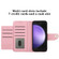 Rhombic Texture Flip Leather Phone Case with Lanyard for Samsung Galaxy S24+ 5G - Pink