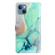 Colored Drawing Leather Phone Case for iPhone 15 - Green Marble