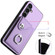 Organ Card Bag Ring Holder Phone Case with Long Lanyard for Samsung Galaxy S24+ 5G - Purple