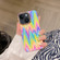Colorful Shell Texture Marble PC + TPU Phone Case for iPhone 15 - Rainbow Stripe