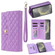 Zipper Multi-Card Wallet Rhombic Leather Phone Case for Samsung Galaxy S24+ 5G - Purple