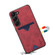 Denior PU Back Cover Card Slot Holder Phone Case for Samsung Galaxy S24+ 5G - Red