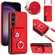 Organ Card Bag Ring Holder Phone Case with Long Lanyard for Samsung Galaxy S24+ 5G - Red