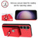 Organ Card Bag Ring Holder Phone Case with Long Lanyard for Samsung Galaxy S24+ 5G - Red