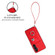Organ Card Bag Ring Holder PU Phone Case with Lanyard for Samsung Galaxy S24+ 5G - Red