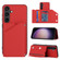 Skin Feel PU + TPU + PC Card Slots Phone Case for Samsung Galaxy S24+ 5G - Red